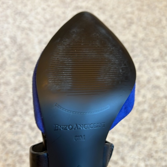 Enzo Angiolini Eacoadi Blue Suede Heels - Picture 12 of 13